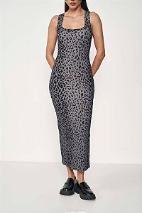 VESTIDO COLCCI ESTAMPADO ONCA P&B P