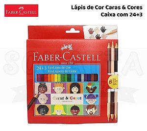 Lápis de Cor FABER-CASTELL Caras & Cores 24 Cores + 3 - 120124CC