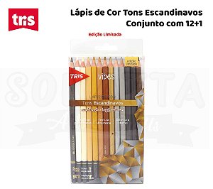 Lápis de Cor TRIS Tons Escandinavos Com 12 Cores + 1 - 607702