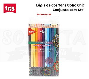 Lápis de Cor TRIS Boho Chic Com 12 Cores + 1 - 607696