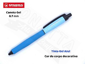 Caneta Gel STABILO Palette 0.7mm 268/1 - Corpo Azul Claro - Tinta Azul