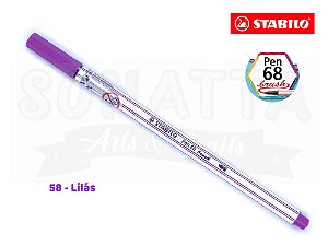 Caneta STABILO Pen 68 Brush Aquarelável - Lilás 55