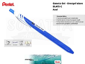 Caneta PENTEL Energel Wave Azul - BL437-C