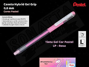 Caneta PENTEL Hybrid Gel Grip Pastel Rosa - K118-LP