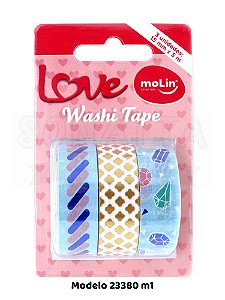 Washi Tape MOLIN Love Tubo com 3 unidades Modelo 1 - 23380