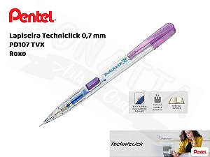 Lapiseira PENTEL Techniclick 0,7 Roxa – SMPD107T-VX (Blister)