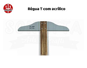 Régua T TRIDENT com Borda Acrílica 80cm Fixa - 5508