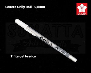 Caneta Gel SAKURA Gelly Roll 0,8mm Média Tinta Branca - XPGB08