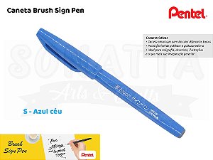 Brush PENTEL Sign Pen Azul Céu - SES15C-S