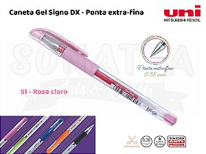 Caneta Uni-ball Signo DX 0,38mm UM-151 - Rosa Claro 51