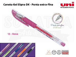 Caneta Uni-ball Signo DX 0,38mm UM-151 - Rosa 13