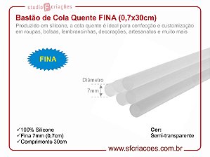 Bastão de Cola Quente FINA (0,7x30cm)