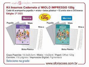 KIT INSUMOS c/ MIOLO IMPRESSO para Caderneta (2ª Edição 2020) - 120g