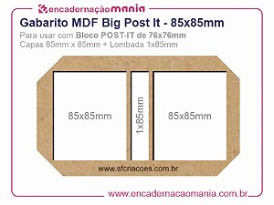 Gabarito MDF BIG Post It - 85x85mm