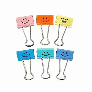 Pct c/ 06 Binder Clip 25mm - Emoji Neon