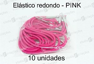 10 Elástico REDONDO pink com terminal para agenda (medida 23cm)