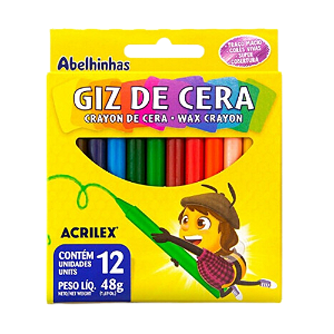 Giz de Cera Acrilex c/ 12 Cores - RF 9012