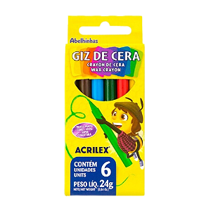 Giz de Cera Acrilex c/ 6 Cores - RF 9006