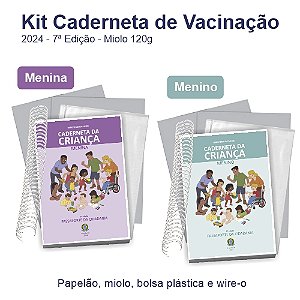 Kit Caderneta de Vacinação 2024 - 7ª Edição - Miolo 120g