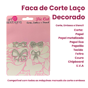 Faca de Corte Laço Decorado - Art & Montagem