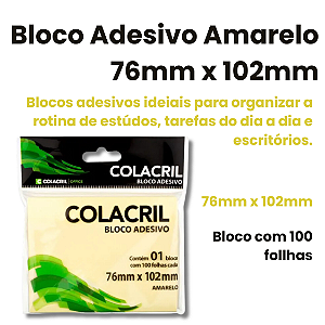 Bloco Post It Adesivado 76x102mm - UN