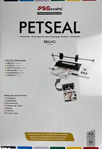Pct c/ 05 fls PETseal Brilho A3 175 micra - Plástico Plastificação