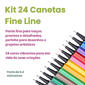Caneta Fine Line 0.5 mm - 24 Cores