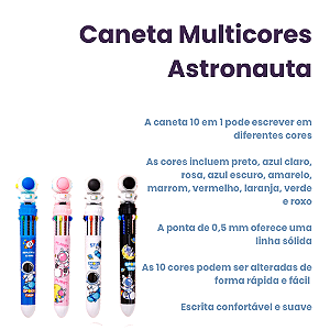 Caneta Fofa 10 Cores Astronauta