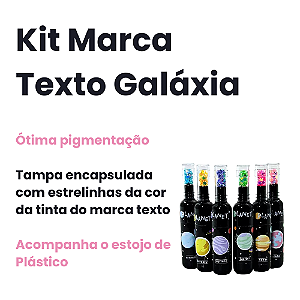Kit 6 Marca Texto Garrafinha Galáxia