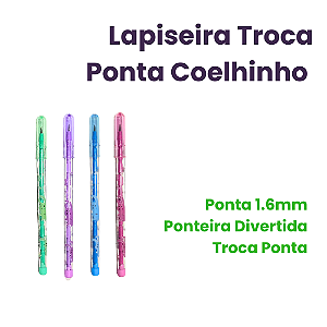 Lapiseira Troca Ponta - Coelho Transparente