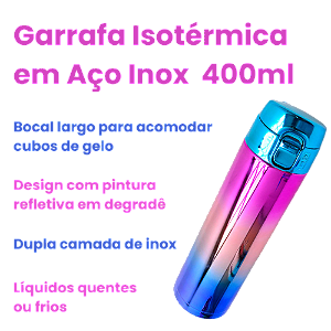 Garrafa Isotérmica Inox Degradê - 400ml