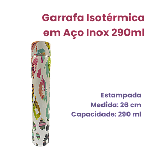 Garrafa Isotérmica Estampada Branca 290ml