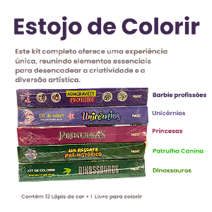 Kit Livro para Colorir com 12 Lápis