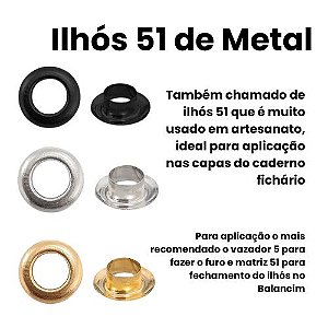 Pct c/ 20 Ilhós 51 de Metal