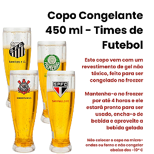 Copo Térmico Congelante 450ml - Times