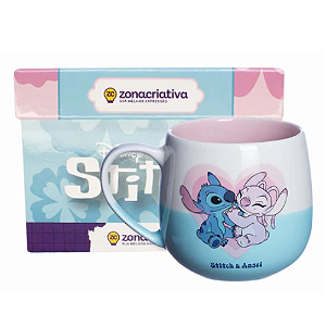 Caneca Maggie e Stitch Namorados - Zona Criativa