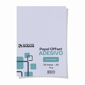 Pct c/ 25 fls Papel Offset Adesivo - Tamanho A5