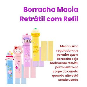 Borracha Retrátil com Refil - Push and pull the eraser