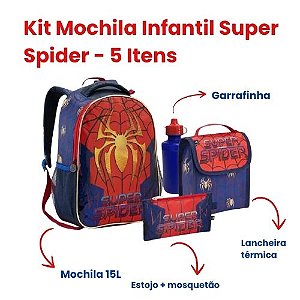 Kit Mochila com Lancheira e Estojo - Spider-Man