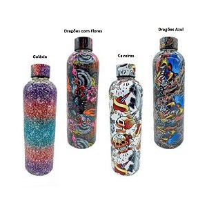 Garrafa Isotérmica Estampada com Dupla Camada de Aço - 720ml