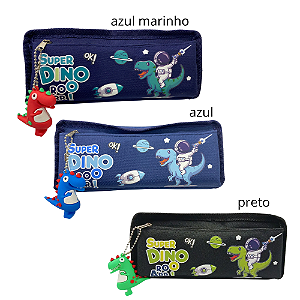 Estojo Super Dino c/ 2 Compartimentos - Poliéster
