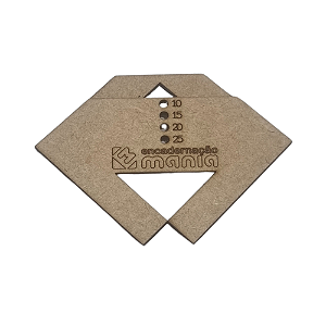 Gabarito 3 em 1 MDF - Fio de Cabelo, Furo de Ilhós e Canto Perfeito