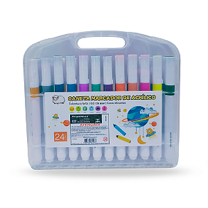 Caneta Marcador Acrílica - Ponta Grossa 24 Cores