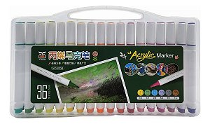 Caneta Marcador Acrílica - Ponta Grossa 36 Cores