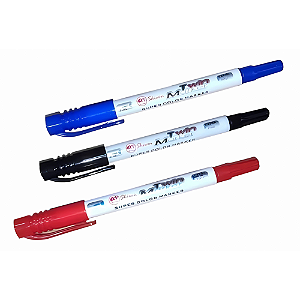 Caneta Permanente Ponta Dupla 0,4 e 0,8mm - Shiwen - Twin Marker SW-128-A
