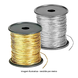 Pct c/ 2 metros Elástico Roliço Metalizado 1,5mm