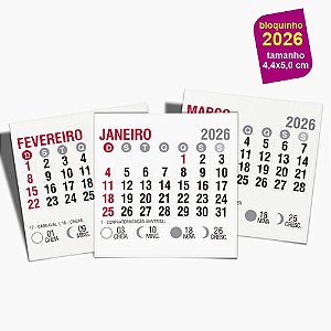 Refil de Calendário 2026 para Ímã de Geladeira - 4,4x5,0cm