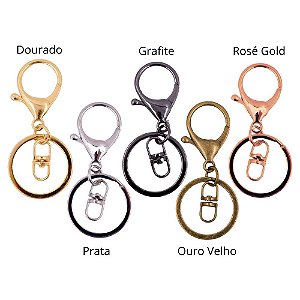 Chaveiro Lagosta 36mm c/ Conector Giratório e Argola Achatada 30mm - Zamac