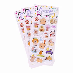 Cartela adesiva 3D Capivara