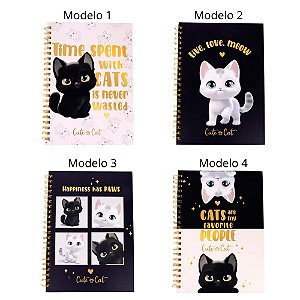 Caderno Capa Dura Universitário Cats c/ 100 Folhas